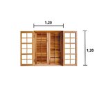 Janela De Madeira De Abrir 120x120cm 4 Folhas Rodam  Imbuia