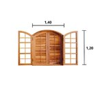 Janela De Madeira De Abrir 140x120cm 4 Folhas Rodam  Imbuia