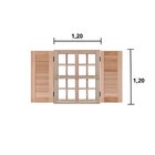 Janela De Madeira Guilhotina 120x120cm 4 Folhas Rodam  Eucali