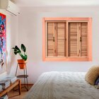 Janela De Madeira Pantográfica 100x120cm Lisa Pop Requadro Es