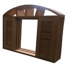 Janela De Madeira Veneziana De Correr Em Arco Padrão Cedro Es