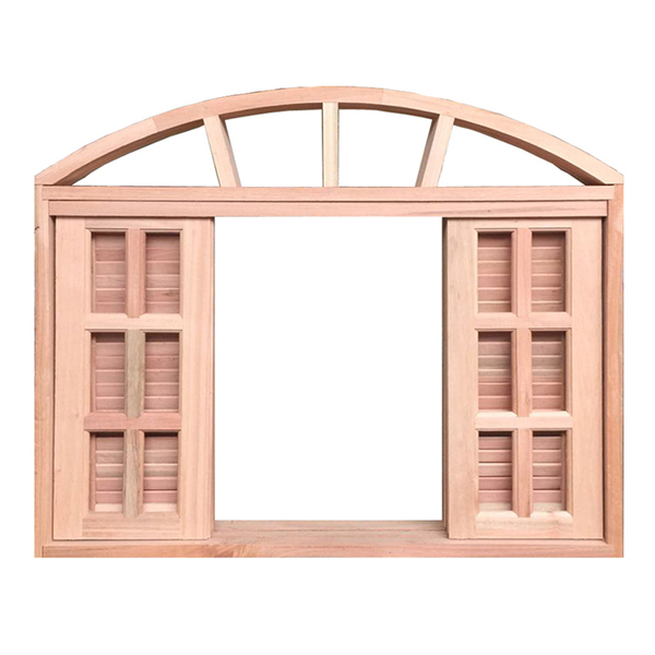 Janela De Madeira Veneziana De Correr Em Arco Padrão Cedro Es