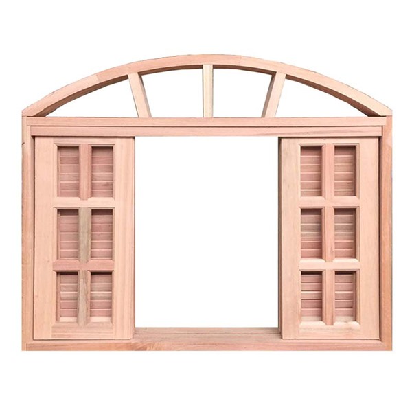 Janela De Madeira Veneziana De Correr Em Arco Padrão Cedro Es