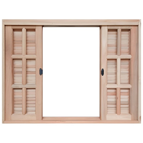 Janela De Madeira Veneziana De Correr Reto Eucalipto Bat De 1