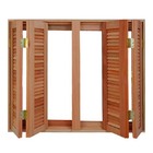 Janela De Madeira Veneziana Pantográfica Reto Bat.12 Cm Eucal