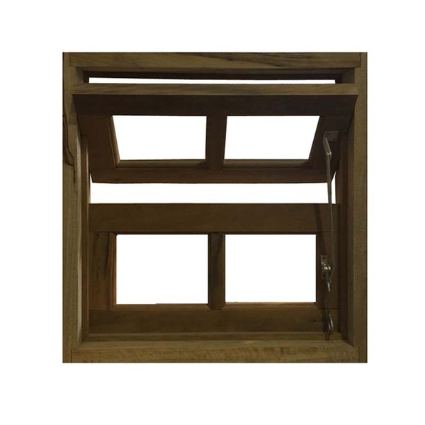 Janela De Madeira Vitro Basculante Reto De Itaúba Esquadrias