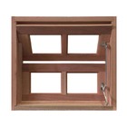 Janela De Madeira Vitro Basculante Reto Padrão Cedro Batentes