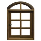 Janela De Madeira Vitro Capelinha Pivotante Em Arco De Itaúba