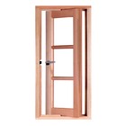 Janela De Madeira Vitro Capelinha Pivotante Quadriculado Reto