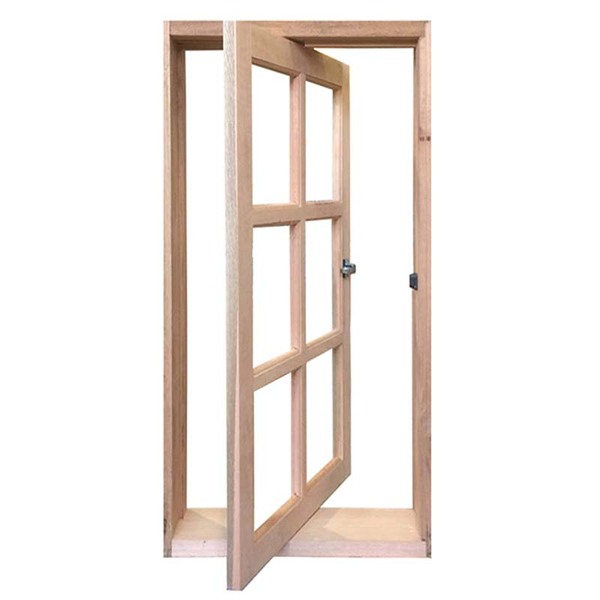 Janela De Madeira Vitro Capelinha Pivotante Reto Padrão Cedro