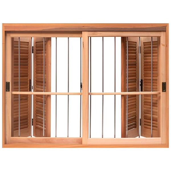 Janela De Madeira Vitro Correr Panorâmico Veneziana Pantográf