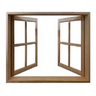 Janela De Madeira Vitro De Abrir Reto Padrão Cedro Batentes D