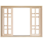 Janela De Madeira Vitro De Correr Beni Reto Padrão Cedro Bate