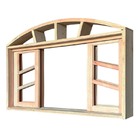 Janela De Madeira Vitro De Correr Diagonal Arco Padrão Cedro