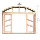 Janela De Madeira Vitro De Correr Diagonal Arco Padrão Cedro