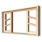 Janela De Madeira Vitro De Correr Diagonal Reto Padrão Cedro