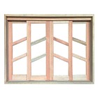 Janela De Madeira Vitro De Correr Diagonal Reto Padrão Cedro