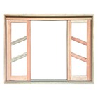Janela De Madeira Vitro De Correr Diagonal Reto Padrão Cedro