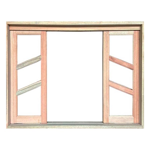 Janela De Madeira Vitro De Correr Diagonal Reto Padrão Cedro