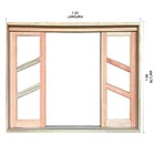 Janela De Madeira Vitro De Correr Diagonal Reto Padrão Cedro