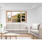 Janela De Madeira Vitro De Correr Diagonal Reto Padrão Cedro