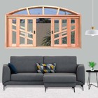 Janela De Madeira Vitro De Correr Diamante Em Arco Padrão Ced