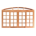 Janela De Madeira Vitro De Correr Quadriculado Em Arco De Ced