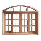 Janela De Madeira Vitro De Correr Quadriculado Em Arco Padrão