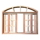 Janela De Madeira Vitro De Correr Quadriculado Em Arco Padrão