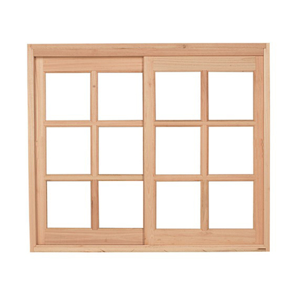 Janela De Madeira Vitro De Correr Quadriculado Reto 2 Folhas