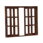 Janela De Madeira Vitro De Correr Quadriculado Reto De Itaúba