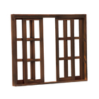 Janela De Madeira Vitro De Correr Quadriculado Reto De Itaúba