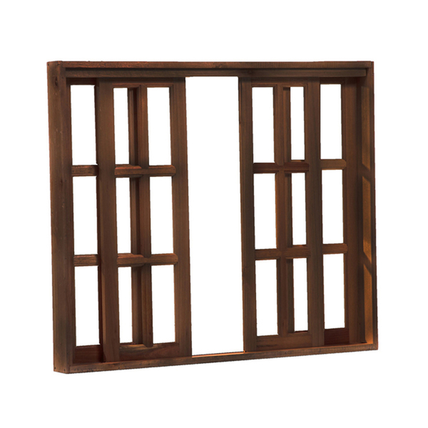 Janela De Madeira Vitro De Correr Quadriculado Reto De Itaúba