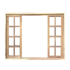 Janela De Madeira Vitro De Correr Quadriculado Reto De Itaúba