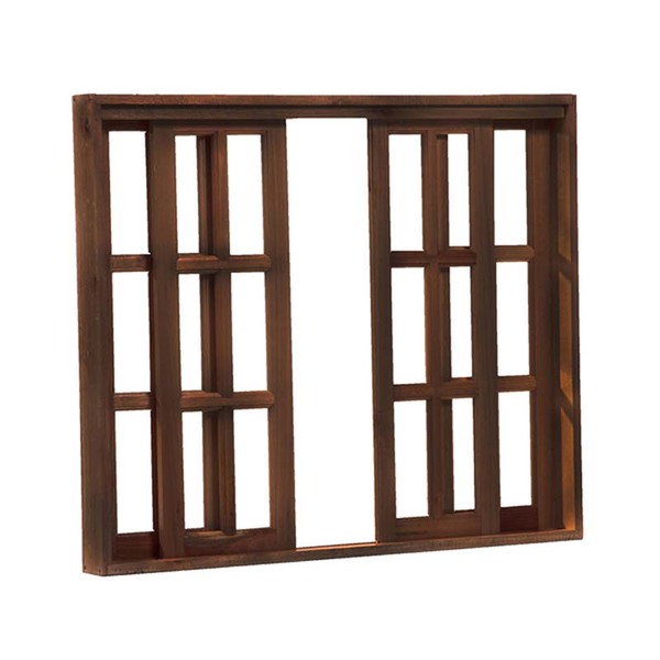 Janela De Madeira Vitro De Correr Quadriculado Reto De Itaúba