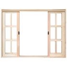 Janela De Madeira Vitro De Correr Quadriculado Reto Eucalipto