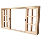 Janela De Madeira Vitro De Correr Quadriculado Reto Eucalipto