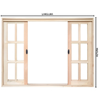 Janela De Madeira Vitro De Correr Quadriculado Reto Eucalipto