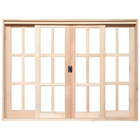 Janela De Madeira Vitro De Correr Quadriculado Reto Eucalipto