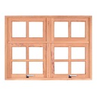 Janela De Madeira Vitro Máximo Ar 2 Módulos Com Bandeira Reto