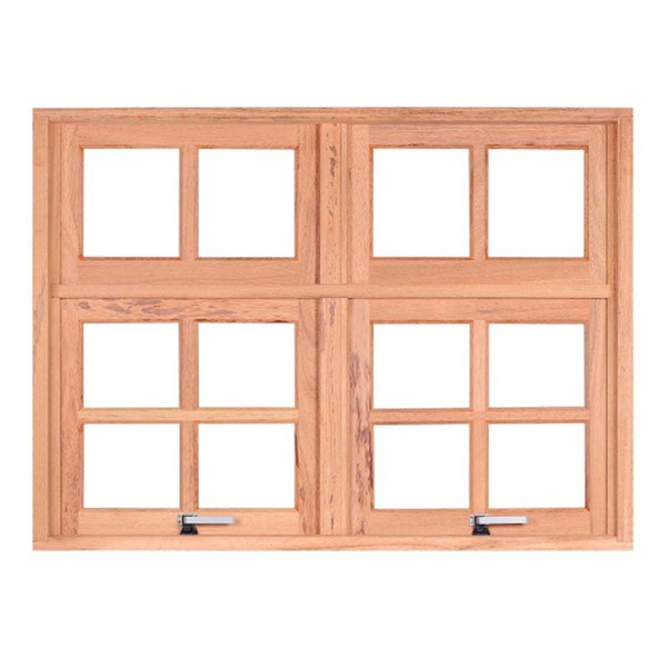 Janela De Madeira Vitro Máximo Ar 2 Módulos Com Bandeira Reto