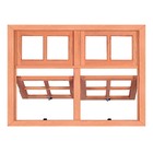 Janela De Madeira Vitro Máximo Ar 2 Módulos Com Bandeira Reto