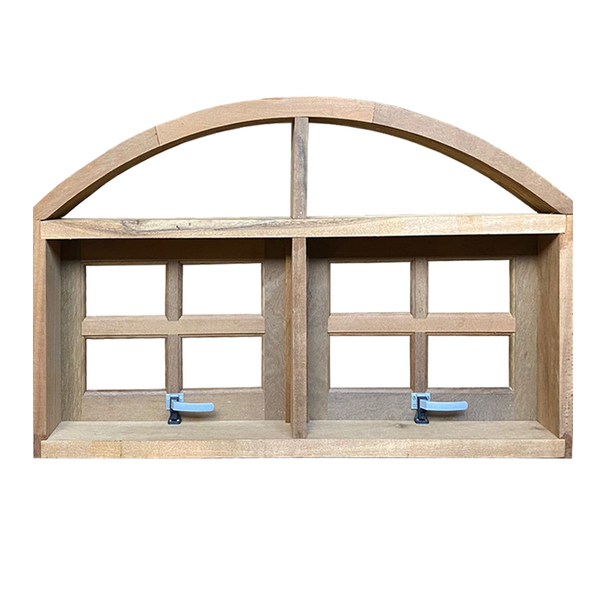 Janela De Madeira Vitro Máximo Ar 2 Módulos Em Arco De Itaúba