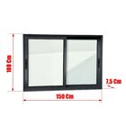 Janela Elite 2 Folhas Moveis 100 X 150 Vidro Liso Preto