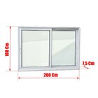 Janela Elite 2 Folhas Moveis 100 X 200 Vidro Liso Branco