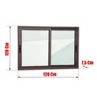 Janela Elite 2 Folhas Moveis 120 X 120 Vidro Liso Corten