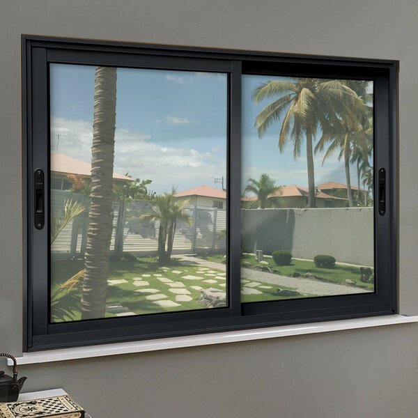 Janela Elite 2 Folhas Moveis 120 X 120 Vidro Liso Preto