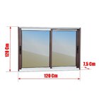 Janela Elite 2 Folhas Moveis 120 X 120 Vidro Reflex Mix Corten