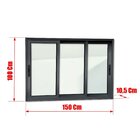 Janela Elite 3 Folhas Moveis Sequenciais 100 X 150 Vidro Liso