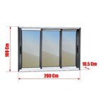Janela Elite 3 Folhas Moveis Sequenciais 100 X 200 Vidro Refl